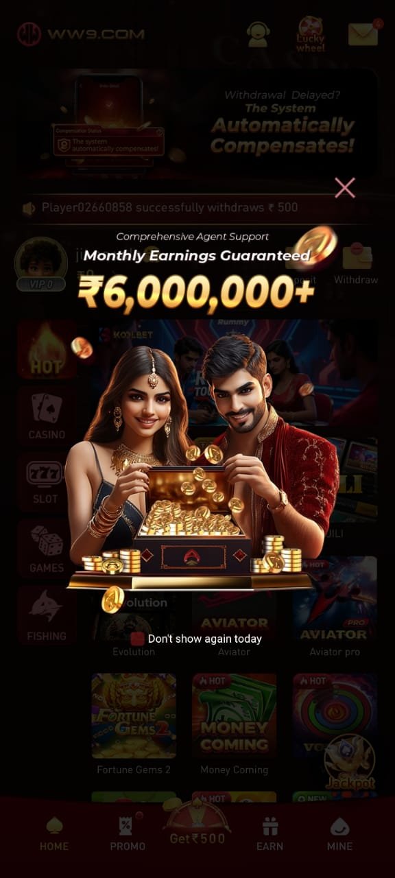 WW9 Game Online Slot APK Home Screen | WW9 slot game spinning reels with bonus signs WW9 Game casino slot interface on Android Preview of the bonus game feature of the WW9 slot game that rewards WW9 Game Jackpot Win Animation WW9 online slot APK dashboard WW9 Game colorful casino slot reels WW9 Slot Game Bonus Round Screen.